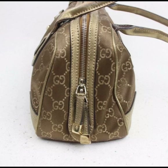 Gucci GG metalic brown gold  pattern shoulder bag - Picture 4 of 9